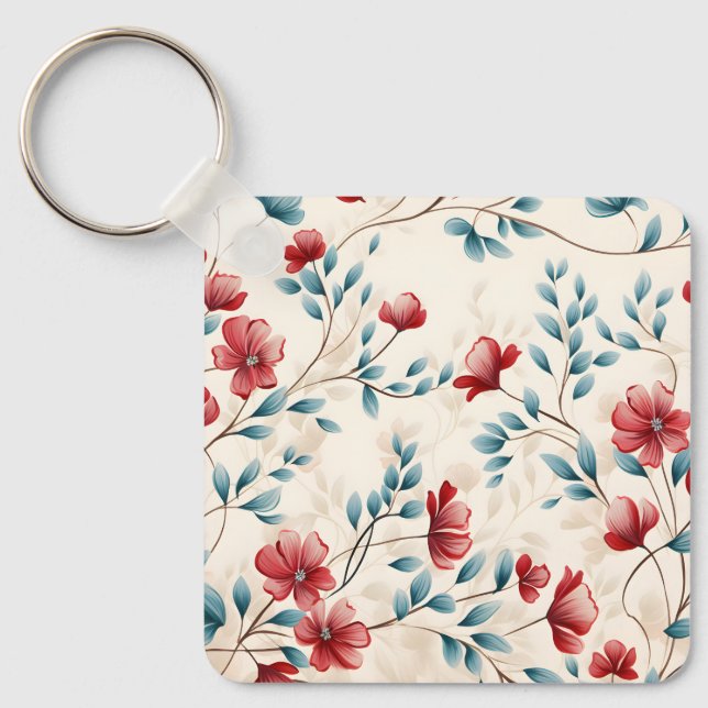 Chaveiro Ramo Floral Botânico Elegante (Frente)