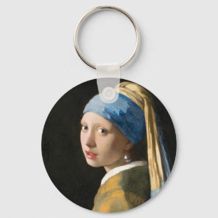 Chaveiro Rapariga com pérolas a ouvir por Johannes Vermeer