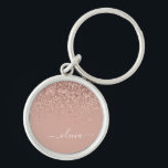 Chaveiro Rapariga do Monograma de Script Brilhante Cor-de-r<br><div class="desc">Rosa Dourado - Chaveiros com nomes de Monograma (Cadeia de Chave) de Script Glitter Brilhante Cor-de-Rosa Esmagada. Isto faz o doce e perfeito aniversário de 16 anos,  casamento,  chá de panela,  aniversário,  chá de fraldas ou festa de solteira presente para alguém que ama luxo de luxo e estilos quíticos.</div>