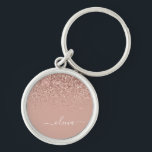Chaveiro Rapariga do Monograma de Script Brilhante Cor-de-r<br><div class="desc">Rosa Dourado - Chaveiros com nomes de Monograma (Cadeia de Chave) de Script Glitter Brilhante Cor-de-Rosa Esmagada. Isto faz o doce e perfeito aniversário de 16 anos,  casamento,  chá de panela,  aniversário,  chá de fraldas ou festa de solteira presente para alguém que ama luxo de luxo e estilos quíticos.</div>