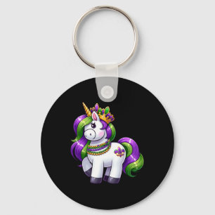 Chaveiro Rapariga Mardi Gras Princesa Unicorn Gráfico Festi