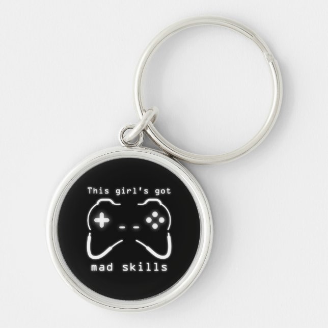 Chaveiro Rapariga tem controladora de videogame de habilida (Frente)