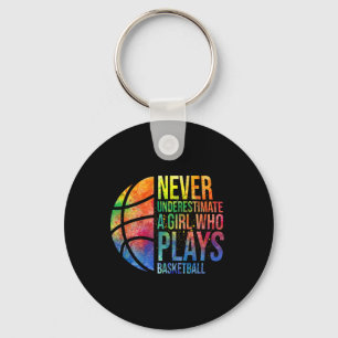 Chaveiro Raparigas Hoops Nunca Subestimam Uma Garota Que Jo