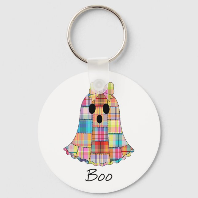 Chaveiro Raparigas Patchwork Ghost Colorful Halloween Madra (Frente)