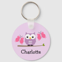 Raparigas Personalizadas Coruja E Borboletas Chave