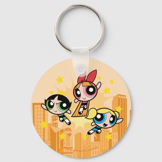 Chaveiro Raparigas Powerpuff Salvem O Dia (Frente)