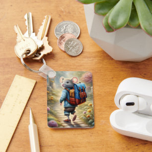 Chaveiro Rapaz bonito do rato a caminho da escola, personal