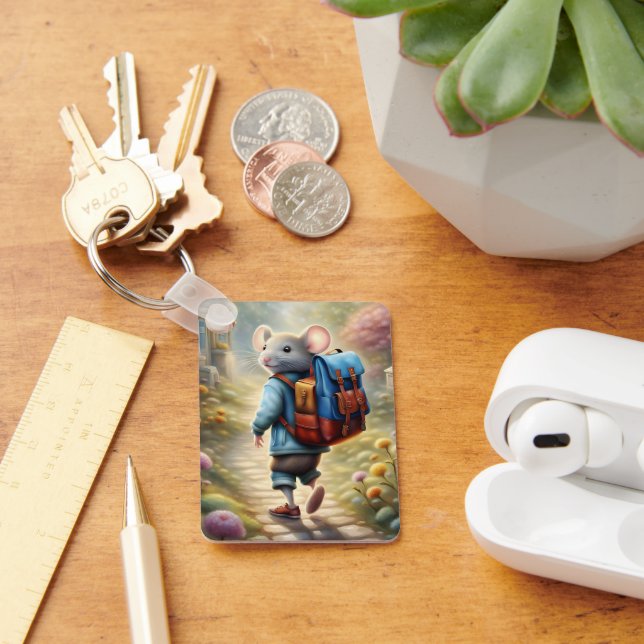 Chaveiro Rapaz bonito do rato a caminho da escola, personal (Mesa)