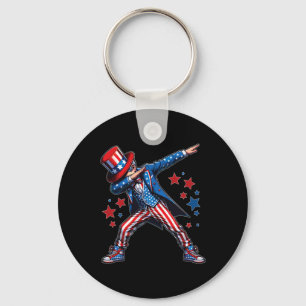 Chaveiro Rapaz Dabbing, 4 De Julho, American Flag Usa Boys