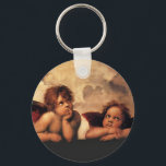 Chaveiro Raphael Sanzio - Angels (Detalhe)<br><div class="desc">Um detalhe dos anjos da obra-prima Renascentista de Rafael "Madonna" na Capela Sistina. Raphael Sanzio, normalmente conhecido apenas pelo primeiro nome, era pintor e arquiteto italiano e um dos mestrados do alto renascimento. Era um artista extremamente prolífico pintando retratos e obras religiosas sobre canvas e frescos, incluindo as quatro salas...</div>