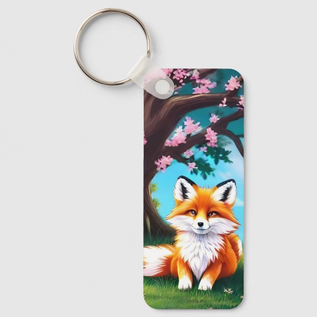 Chaveiro Raposa Adorável Sentada Na Árvore-68563 (Frente)