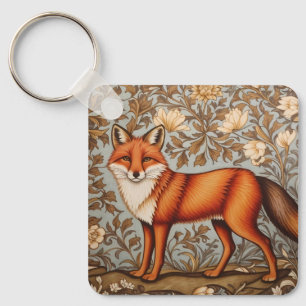 Chaveiro Raposa Andando Inspirado em William Morris