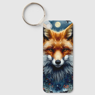Chaveiro Raposa Aquarela Lua Floresta Animal Estética