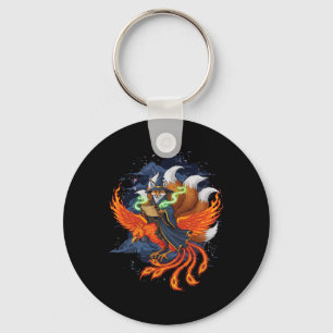 Chaveiro Raposa Cavalgando Fenix Anime Ukiyo-e Mitologia Ja