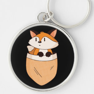 Chaveiro Raposa de Bolso - Design de Desenho Animado Fofo