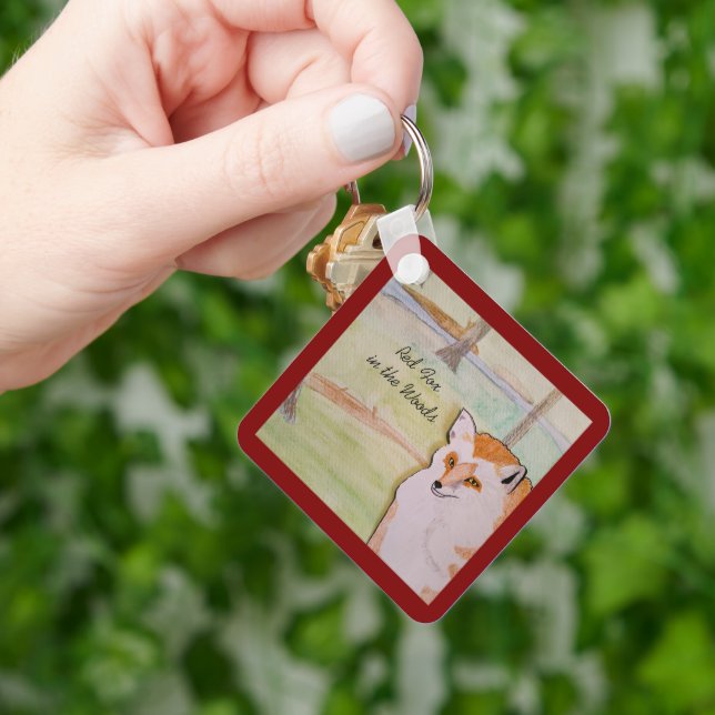 Chaveiro Raposa Vermelha na Floresta (Mão)