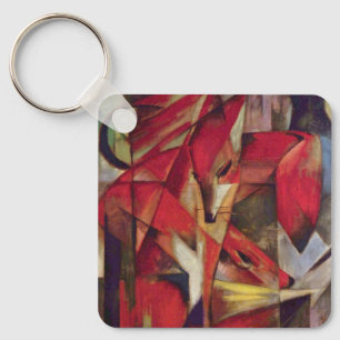 Chaveiro Raposas de Franz Marc, Abstrato de Vintage, Cubism
