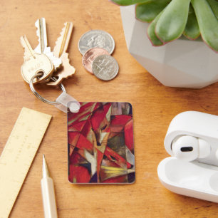 Chaveiro Raposas de Franz Marc, Abstrato de Vintage, Cubism