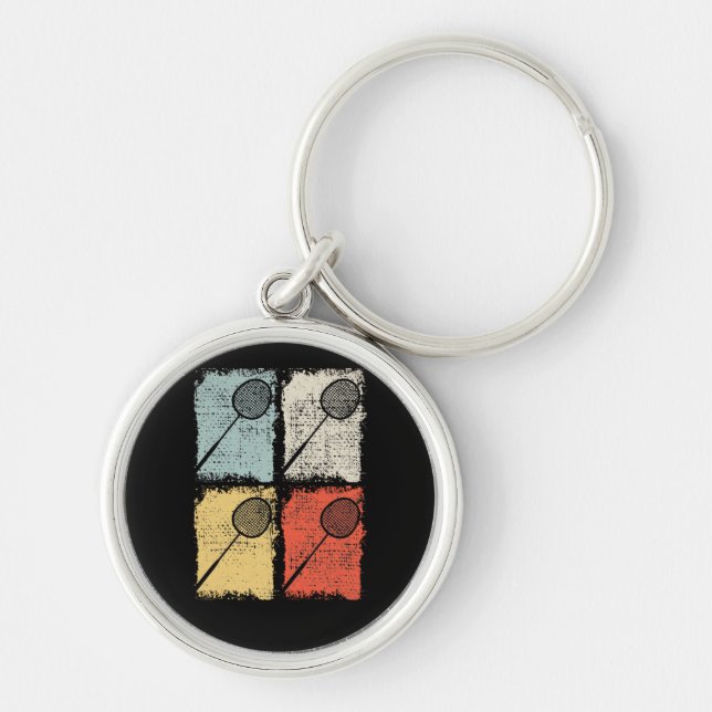 Chaveiro Raquete de Badminton Badminton Retro (Frente)