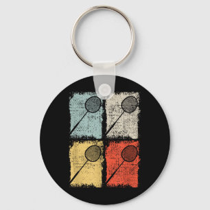 Chaveiro Raquete de Badminton Jogador de Badminton Retro,ba