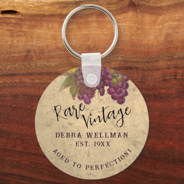 Chaveiro Raras Vintage Aniversário com Idade até Perfeição  (Frente)