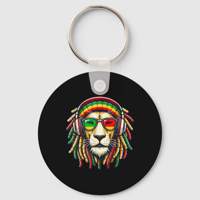 Chaveiro Rasta Reggae Music Lion Jamaica (Frente)