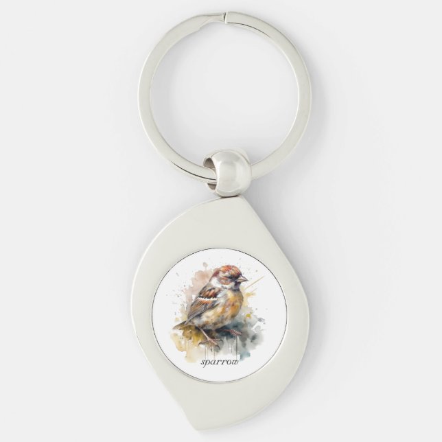 Chaveiro Rastreador de Aquarela Russo, personalizado (Frente)