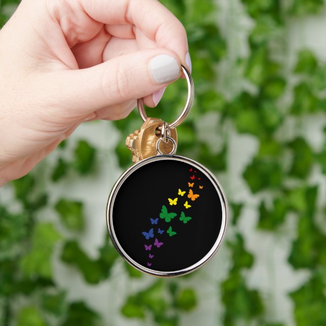 Chaveiro Rastreamento da Borboleta Arco-Íris LGBTQ (Mão)