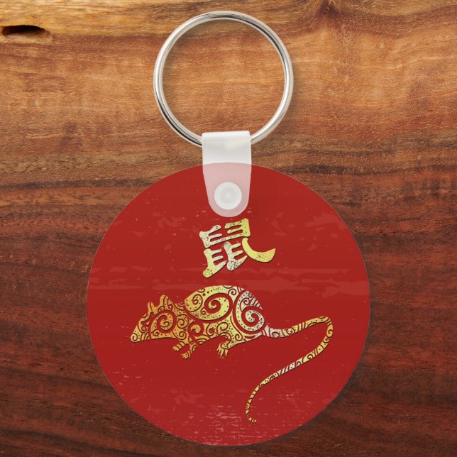 Chaveiro Rat Chinês - Símbolo de constelação do Horoscópio  (Frente)