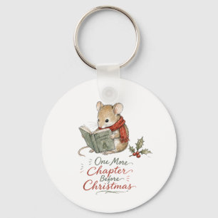 Chaveiro Rato de Natal Lendo Histórias