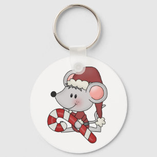 Chaveiro Rato do Natal com bastão de doces