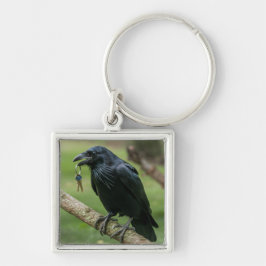 Chaveiro Raven em uma Ramificação com Chave
