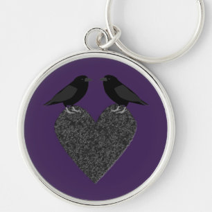 Chaveiro Ravens Góticos e Coração Negra