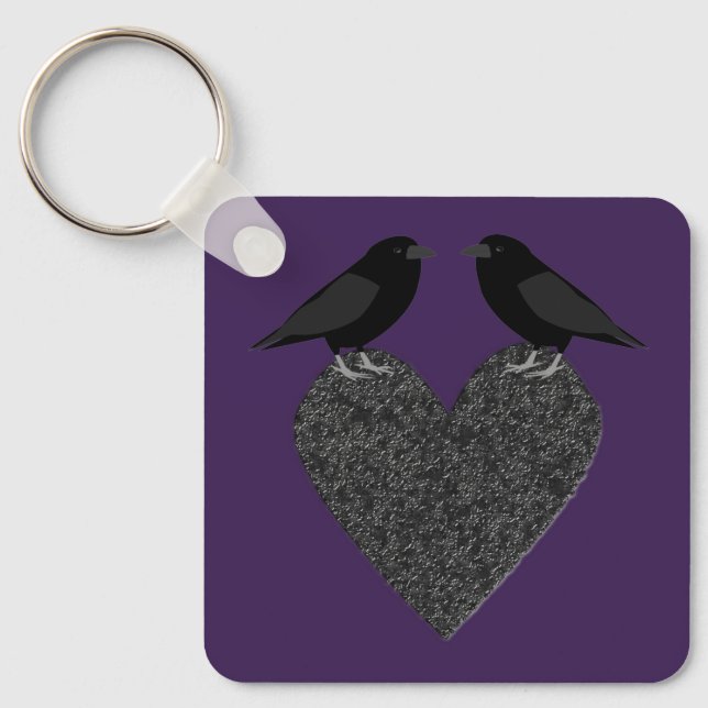 Chaveiro Ravens Góticos e Personalizados do Coração Negro (Frente)