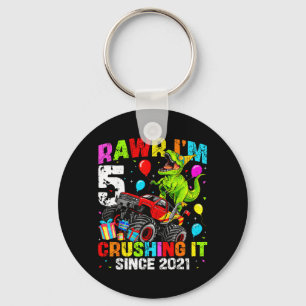 Chaveiro Rawr 5 Caminhão Monstro Dinossauro Quinto Aniversá