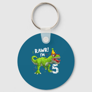 Chaveiro Rawr eu tenho 5 Aniversário de 5 anos T Rex Dinoss