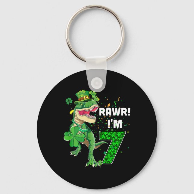 Chaveiro Rawr eu tenho 7 anos de idade 2015 T Rex Dinossaur (Frente)