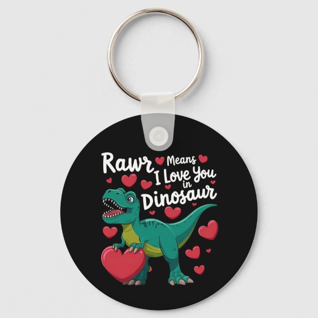 Chaveiro Rawr Quer Dizer Que Te Amo Em Namorados De Dinossa (Frente)