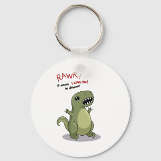 Chaveiro Rawr quer dizer que te amo no Dinossauro