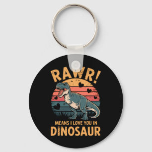 Chaveiro Rawr Significa Que Eu Te Amo Em Dinossauro Vintage