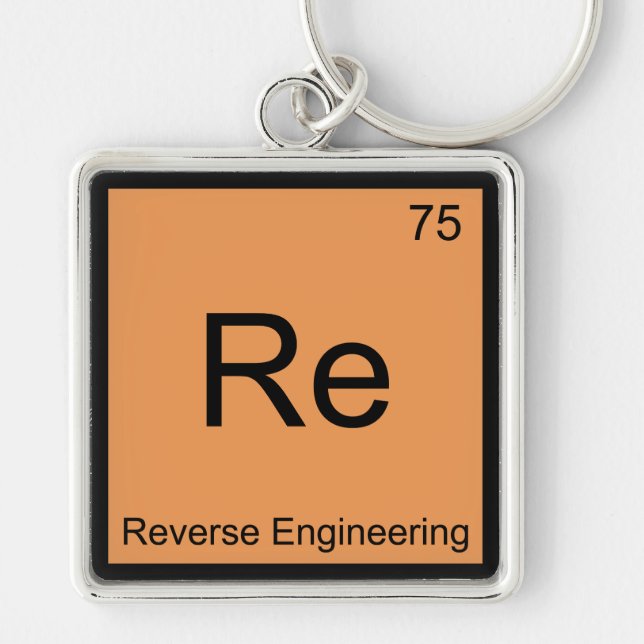 Chaveiro Re - Símbolo de Elemento de Química de Engenharia  (Frente)