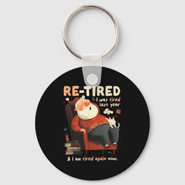 Chaveiro Re-tired Santa Definition Funny  (Frente)