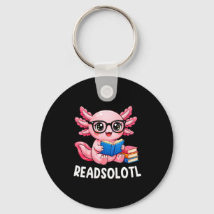 Chaveiro Readsolotl fofo kawaii axolotl engraçado lendo liv