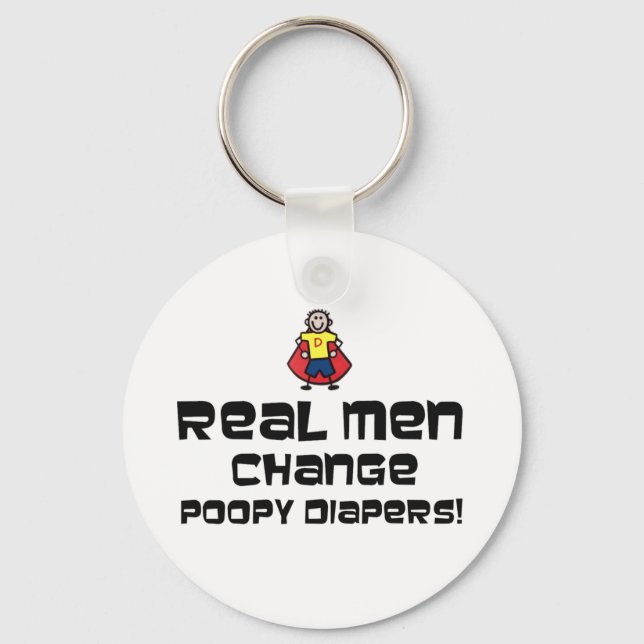 Chaveiro Real Men Change Poopy Diapers (Frente)