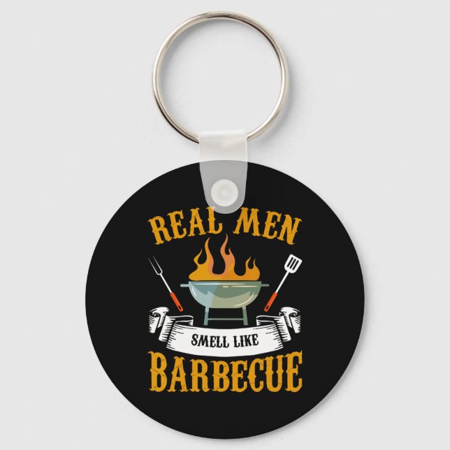 Chaveiro Real Men Smell Like Byrbecue Bbq Grilling Grill Co (Frente)