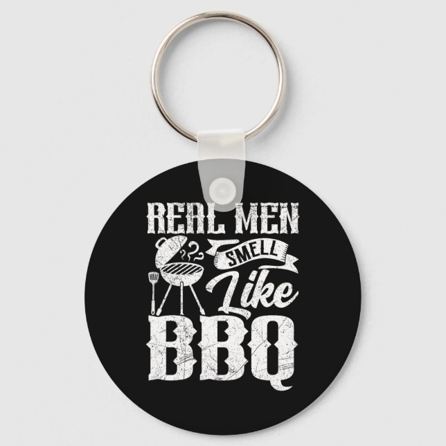 Chaveiro Real Men Smell Like Byrbecue Bbq Smoker Byrbecue G (Frente)