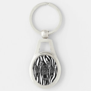 Chaveiro Rebanho de Zebras da Moda em Estampa de Zebra