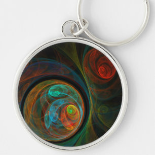 Chaveiro Rebirth Blue Abstract Art Small