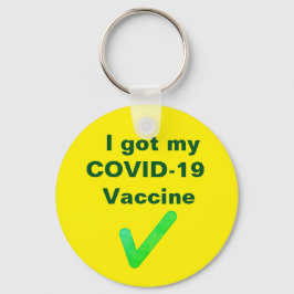 Chaveiro Recebi minha vacina COVID-19. Botão