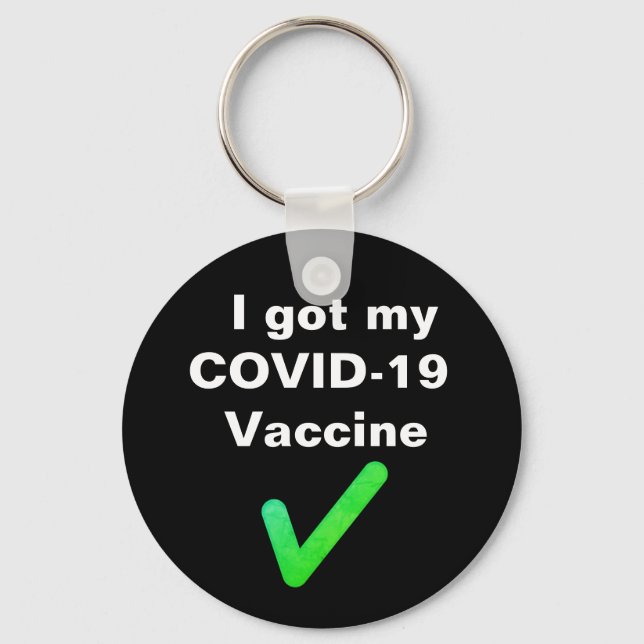 Chaveiro Recebi minha vacina COVID-19. Botão (Frente)